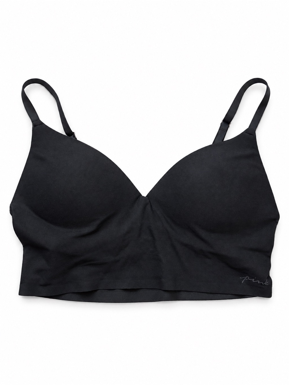 PINK Victoriaβs Secret Wireless Push-Up Longline Bra Black Size S